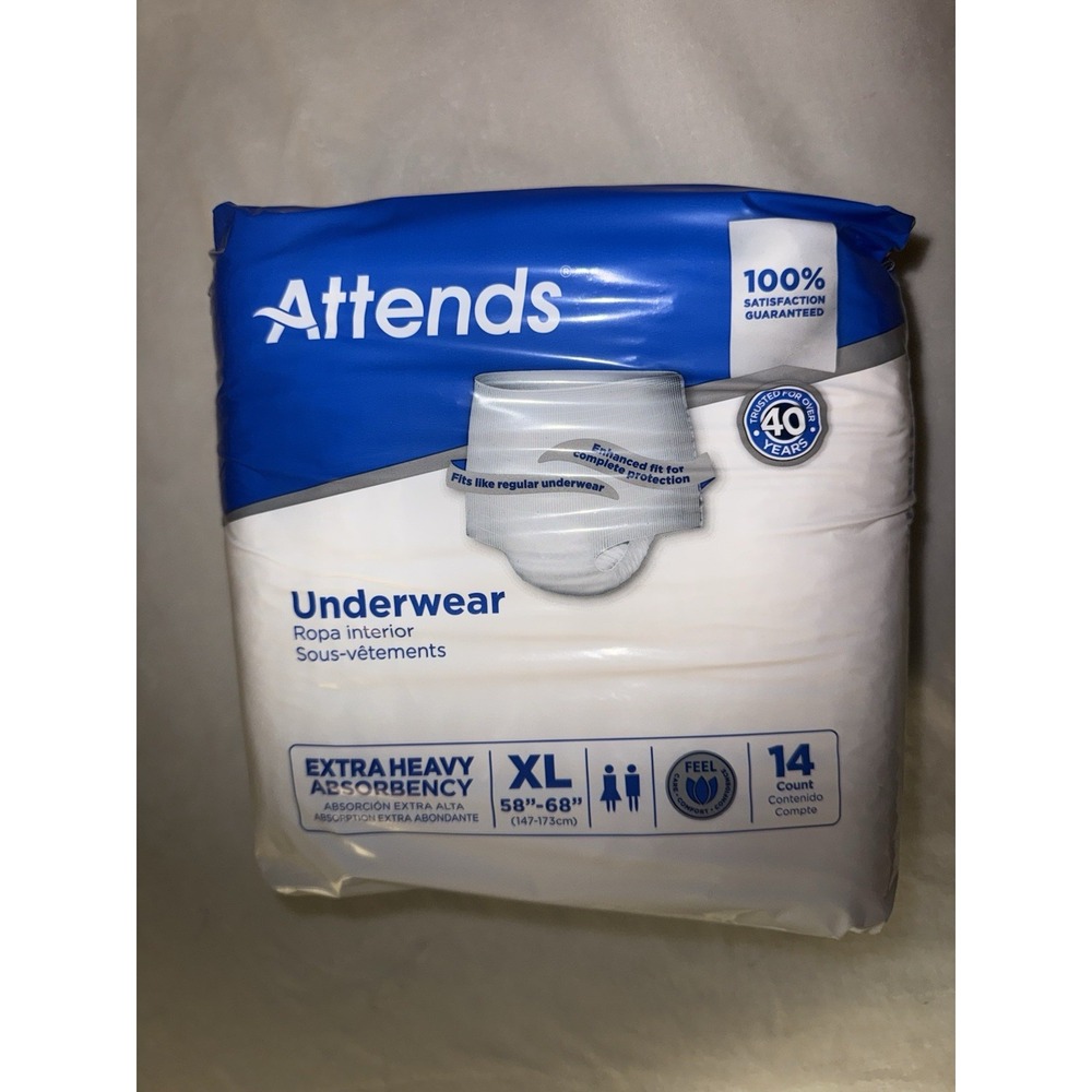 Attends Underwear, XL, EXTRA Heavy Absorbency, 14 Count